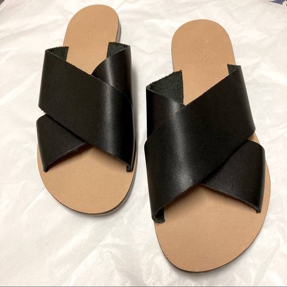 Topshop Leather Criss Cross Hawaii Slides 8.5 - Picture 8 of 13